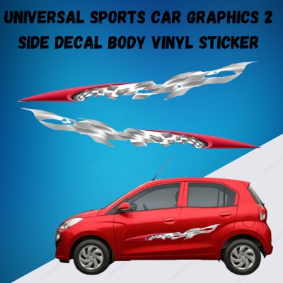 SRPHERE Sticker & Decal for Car(Red, Silver)