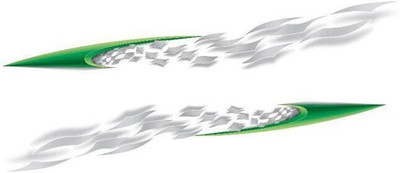 AUTOMANTRA Sticker & Decal for Car(Green, Silver)