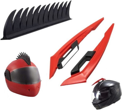 acube mart Helmet Mohawk for Bike(Red, Black)