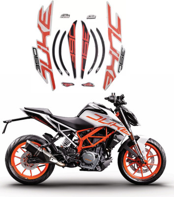 Voiture Sticker & Decal for Bike(White, Orange)