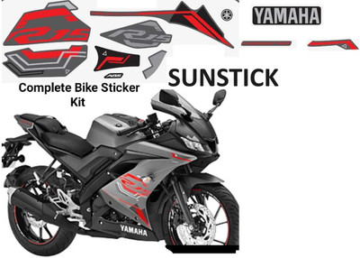 SunStick Sticker & Decal for Bike(Red, Silver)