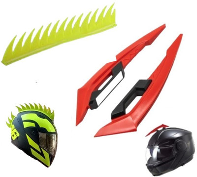 acube mart Helmet Mohawk for Bike(Red, Yellow)