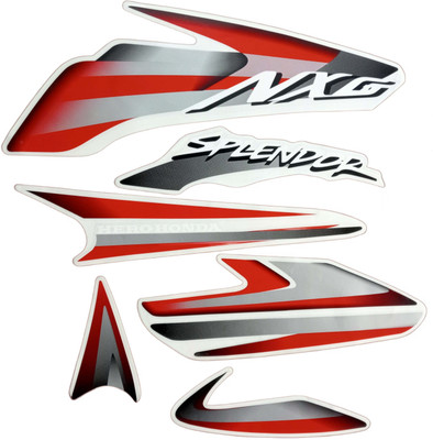 RideStick Sticker & Decal for Bike(Red, Silver, Multicolor)