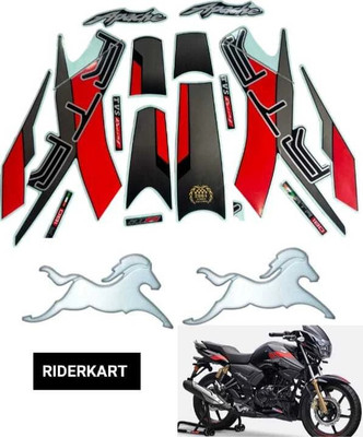 DECAL ARTISTRY Sticker & Decal for Bike(Red, Black)