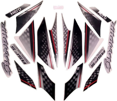 Voiture Sticker & Decal for Bike(Black, Red)