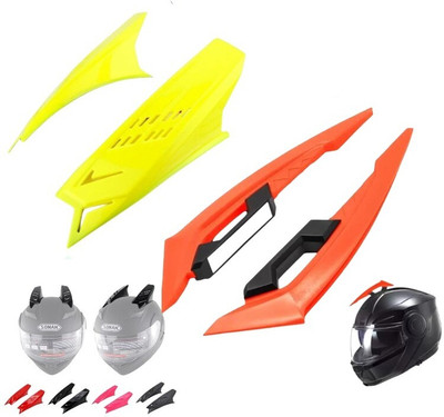 acube mart Helmet Mohawk for Bike(Yellow, Orange)