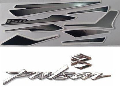 SunStick Sticker & Decal for Bike(Black, Silver)