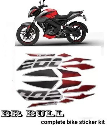 RIDERKART Sticker & Decal for Bike(Black, Red)