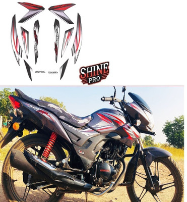 SHINEPRO Sticker & Decal for Bike(Red, Silver)