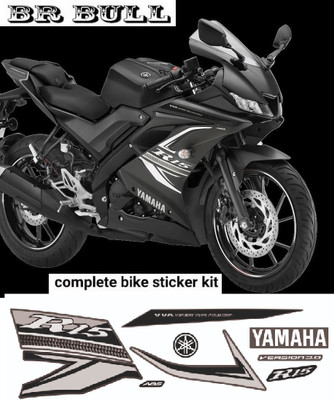 BR BULL Sticker & Decal for Bike(Silver, Black)