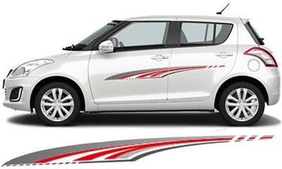 AUTOMANTRA Sticker & Decal for Car(Red, Grey)