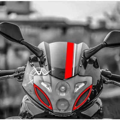 Badal Graphics Sticker & Decal for Bike(Red, White)