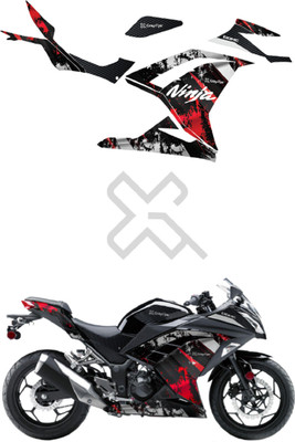 Grayfixx Sticker & Decal for Bike(Red, Black)