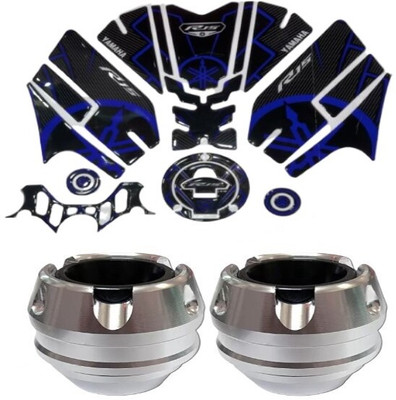 acube mart Sticker & Decal for Bike(Blue, Black, Silver)