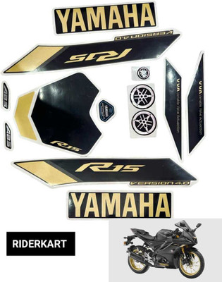 RIDERKART Sticker & Decal for Bike(Black, Gold)