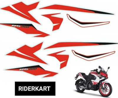 RIDERKART Sticker & Decal for Bike(Red)