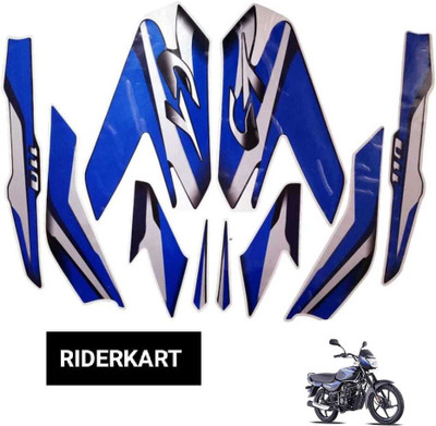 RIDERKART Sticker & Decal for Bike(Multicolor, Blue, Black)