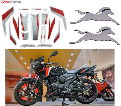 DECAL ARTISTRY Sticker & Decal for Bike(Red, Silver)
