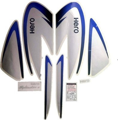 SunStick Sticker & Decal for Bike(Silver, Blue)