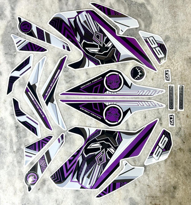 RIDERKART Sticker & Decal for Bike(Multicolor, Purple)