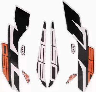 Voiture Sticker & Decal for Bike(White, Orange)