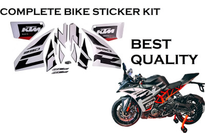 DECAL ARTISTRY Sticker & Decal for Bike(White)