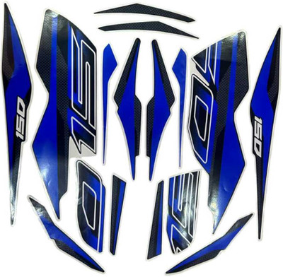 DECAL ARTISTRY Sticker & Decal for Bike(Blue, Black)