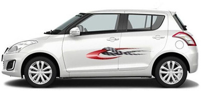 AUTOMANTRA Sticker & Decal for Car(Red, Black)