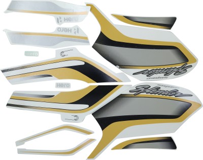 SK9 Sticker & Decal for Bike(Gold, Black, White)