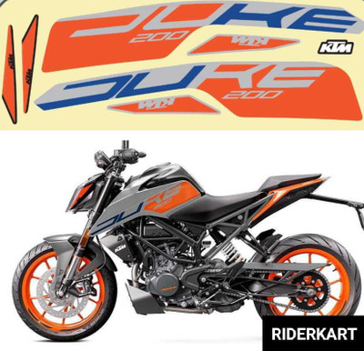 RIDERKART Sticker & Decal for Bike(Multicolor, Orange)
