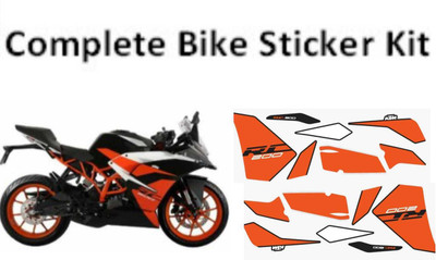 RIDERKART Sticker & Decal for Bike(Orange, Black)