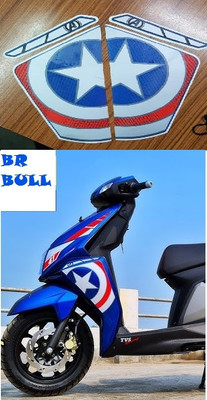 BR BULL Sticker & Decal for Scooter(Red, Blue)