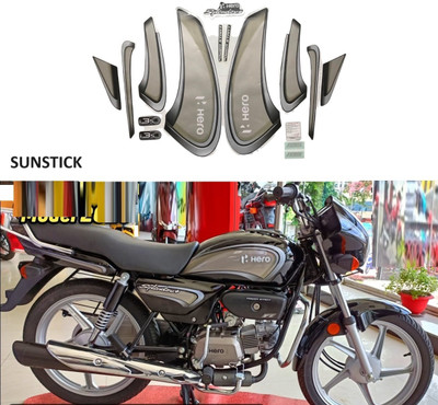 SunStick Sticker & Decal for Bike(Grey, Silver)