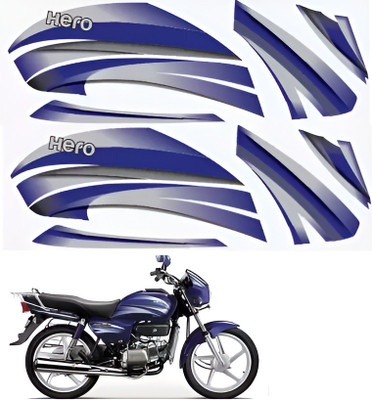 DECAL ARTISTRY Sticker & Decal for Bike(Blue, Silver)