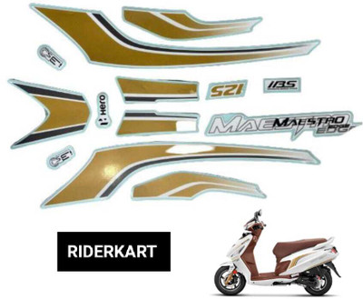 RIDERKART Sticker & Decal for Scooter(Multicolor, Yellow)