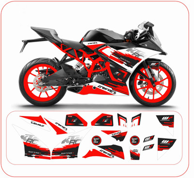 Voiture Sticker & Decal for Bike(Red, Black)