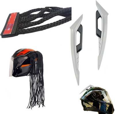 acube mart Helmet Mohawk for Bike(Grey, Black)