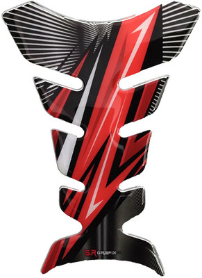 S.R Grafix THUNDER RED TANK PAID Bike Tank Pad