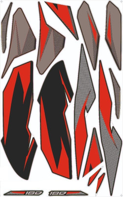 GANNET Sticker & Decal for Bike(Multicolor, Red, Black)