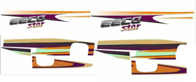 RIDERKART Sticker & Decal for Car(Orange, Black)