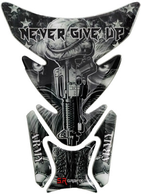 S.R Grafix NEVER GIVE UP TANK PAID Bike Tank Pad