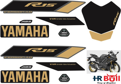 Ultimate Vision Sticker & Decal for Bike(Black, Gold)