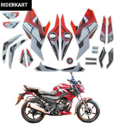 SHINEPRO Sticker & Decal for Bike(Silver, Red)