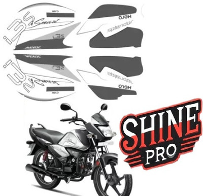 SHINEPRO Sticker & Decal for Car & Bike(Black, Grey)