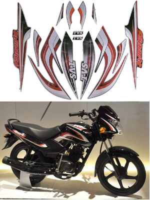 DECAL ARTISTRY Sticker & Decal for Bike(Red, White)