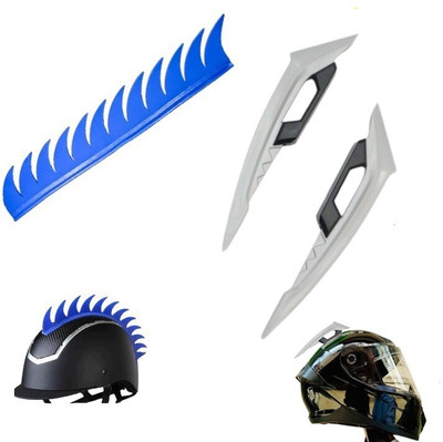 acube mart Helmet Mohawk for Bike(Grey, Blue)