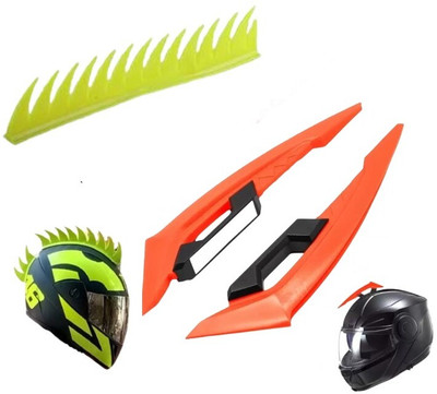 acube mart Helmet Mohawk for Bike(Orange, Yellow)
