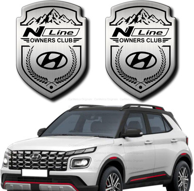 carmetics Emblem for Car(Black, Silver)