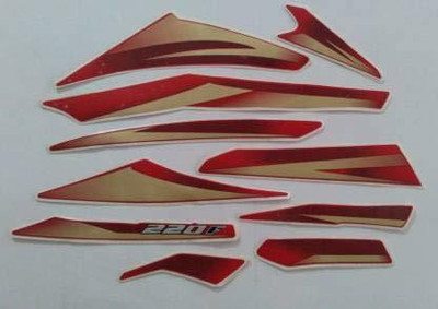 BR BULL Sticker & Decal for Car & Bike(Red, Gold)