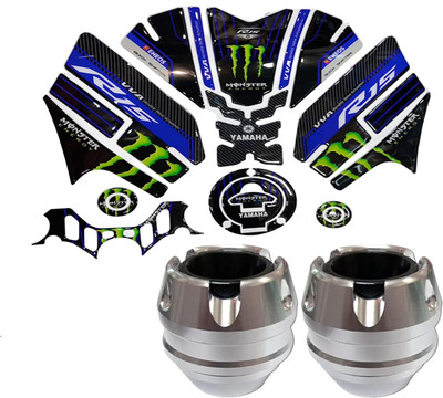 acube mart Sticker & Decal for Bike(Blue, Black, Green, Silver)